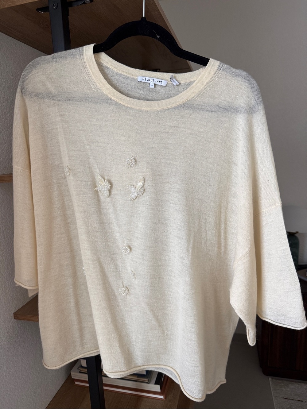 Helmut Lang 100% Cashmere Embellished